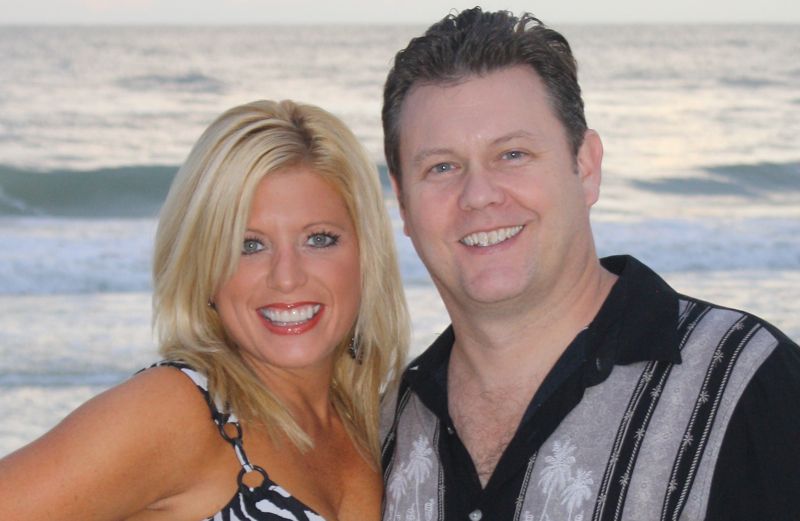 Inspirational Stories blogger Michelle Medlock Adams with husband at the beach