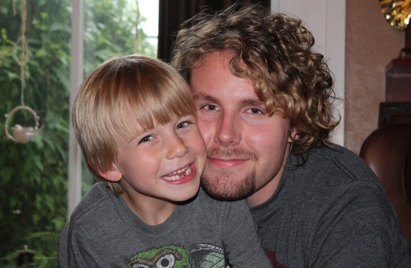 Two of Stories of Faith blogger Shawnelle Eliasen's sons hugging and smiling