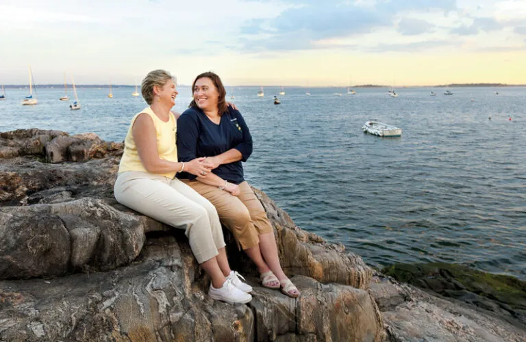 Pat Allen (left) with her friend Tina Mitchell