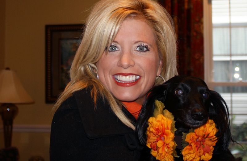 Michelle Medlock Adams and her dog, Mollie Mae