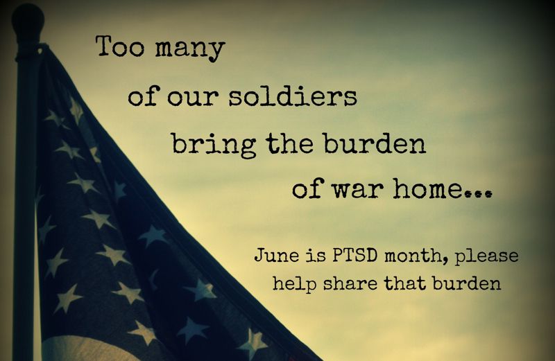 PTSD Awareness Month image with American flags
