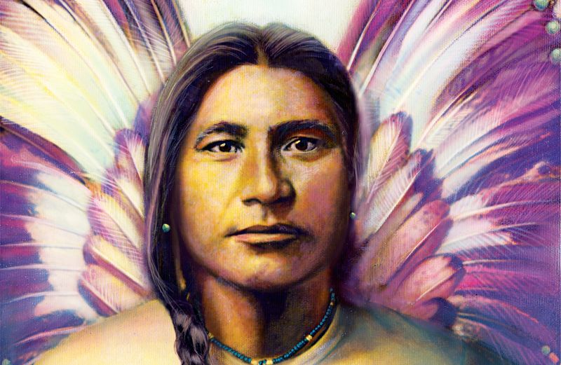 An artist's rendering of a Native American angel