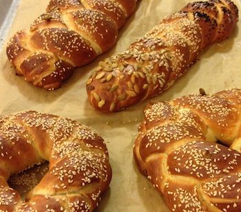 A beautiful batch of freshly baked challah.