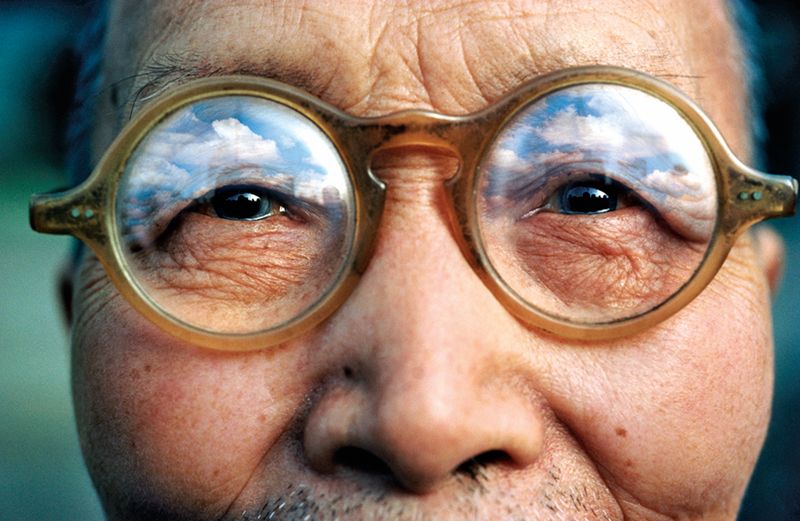 A closeup of an elderly Japanese gentleman