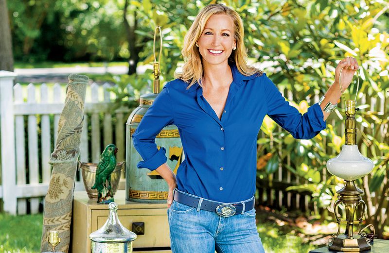 Lara Spencer poses with some of her flea-market finds