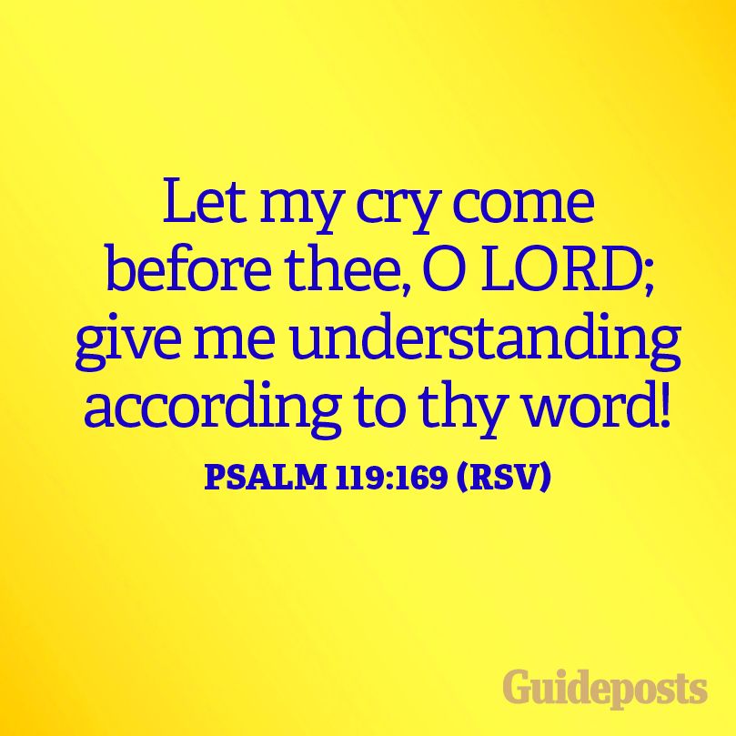 Let my cry come before thee, O Lord; give me understanding according to thy word! Psalm 119:169
