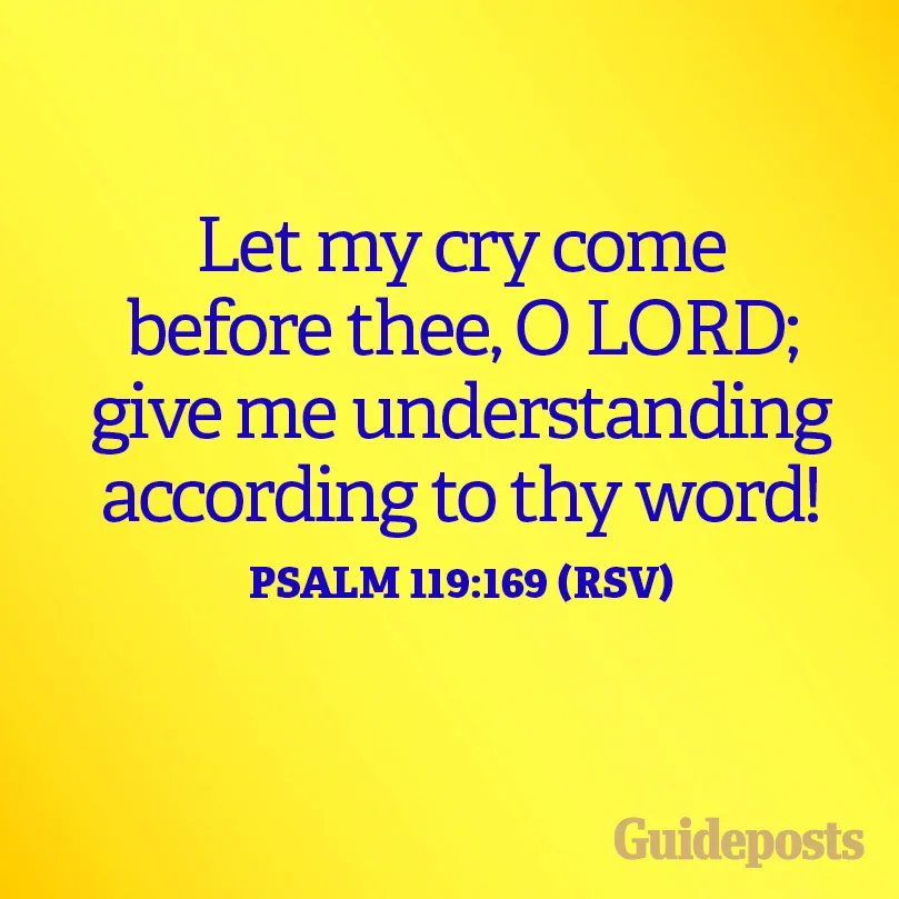 Let my cry come before thee, O Lord; give me understanding according to thy word! Psalm 119:169