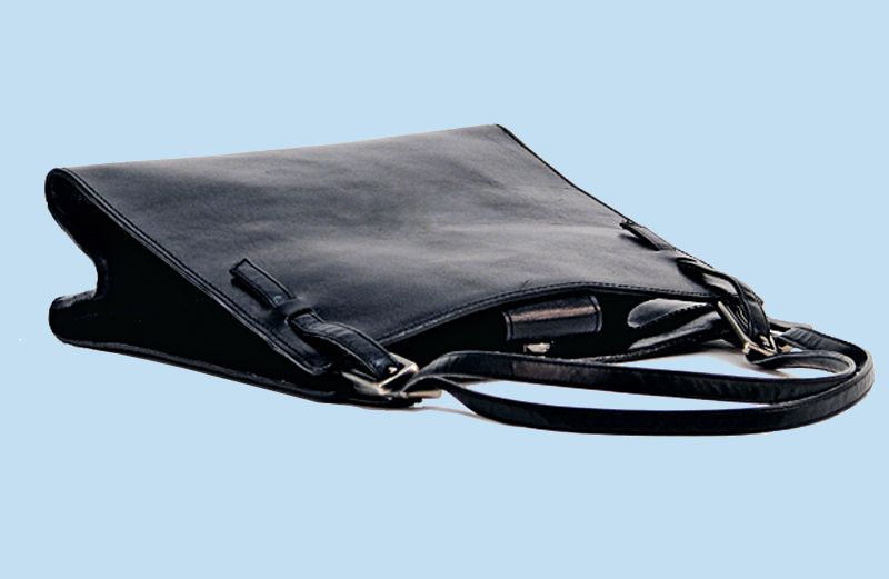 A black leather woman's purse