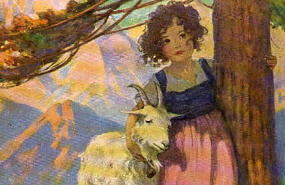 Artist's rendering of Heidi with a goat