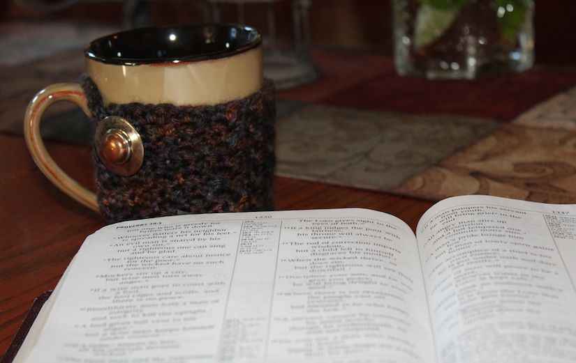 Shawnelle's morning coffee cup and Bible