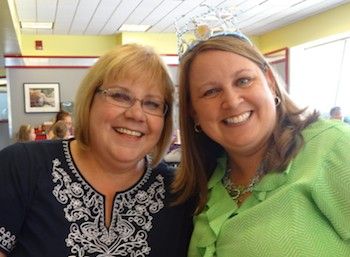 Michelle Cox with her friend Carol Hatcher.