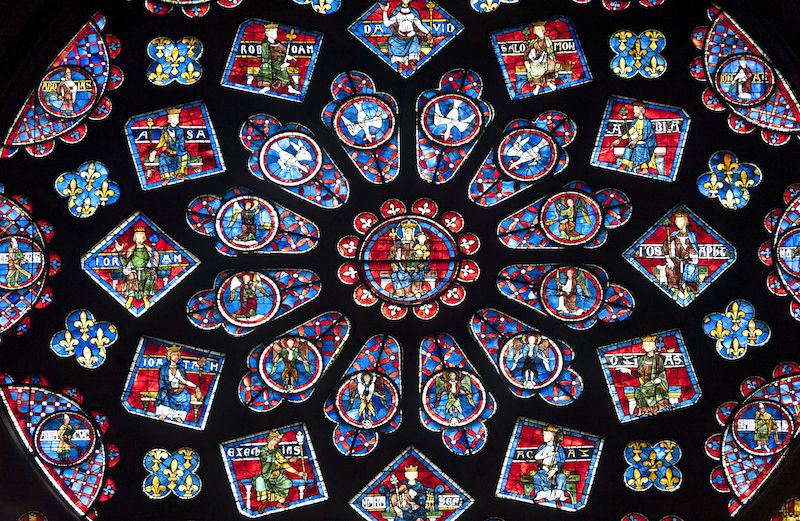 Photo of a rose window at Chartres Cathedral by Claudio Giovanni Colombo
