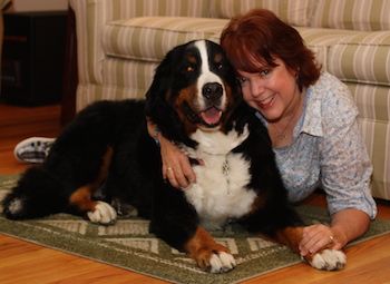 Gabriel the therapy dog and Peggy.