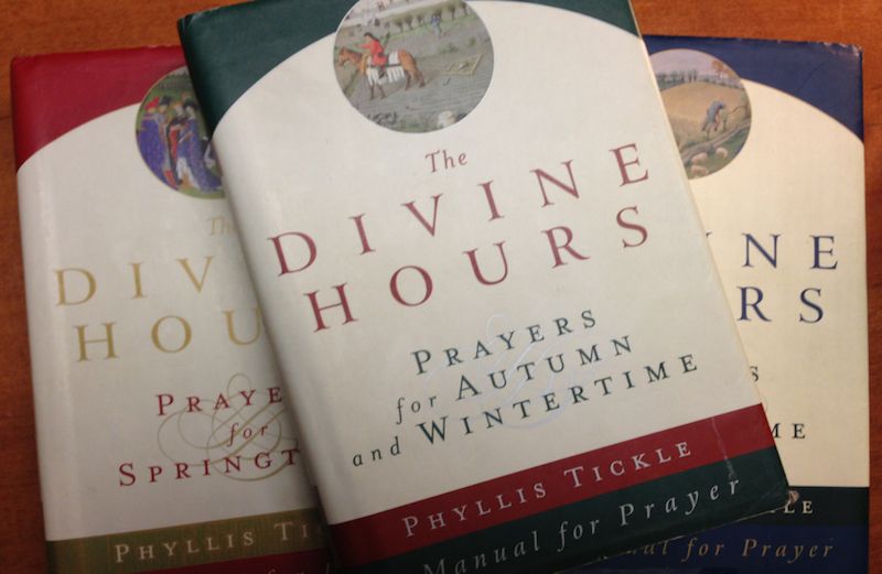 Phyllis Tickle's The Divine Hours offers prayer throughout the day.