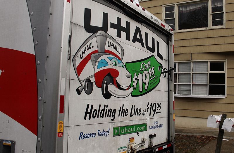 A Uhaul trailer