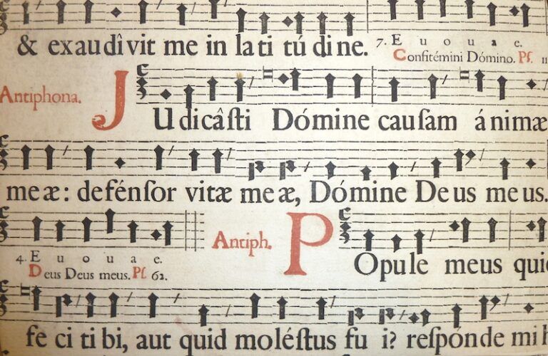Manuscript of Gregorian chant notation. Everystockphoto.com.