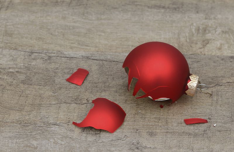 A broken ornament doesn't diminish the Christmas spirit. Photo Comstock Images.