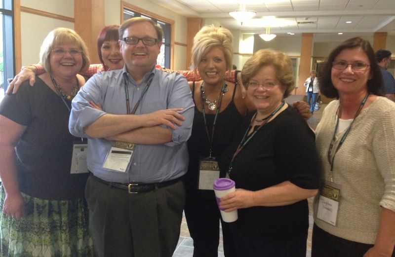 Michelle, center, with some of her writing friends.