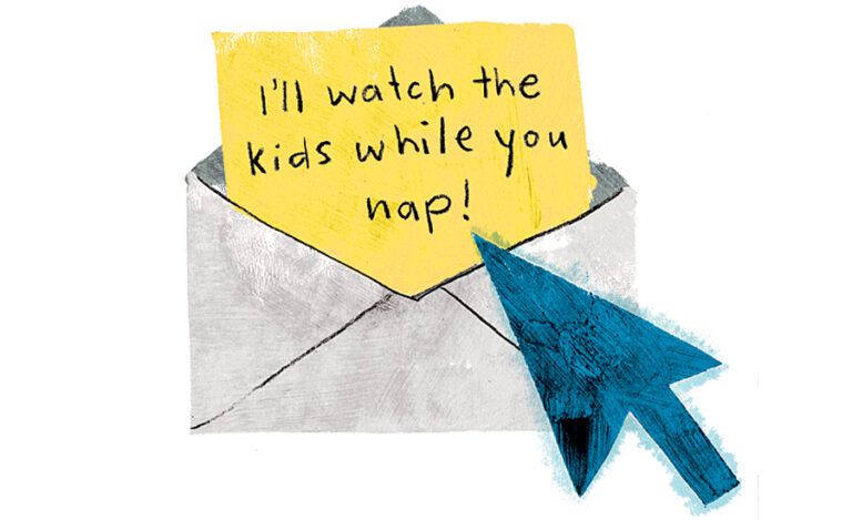 An artist's rendering of an envelope with a note in it