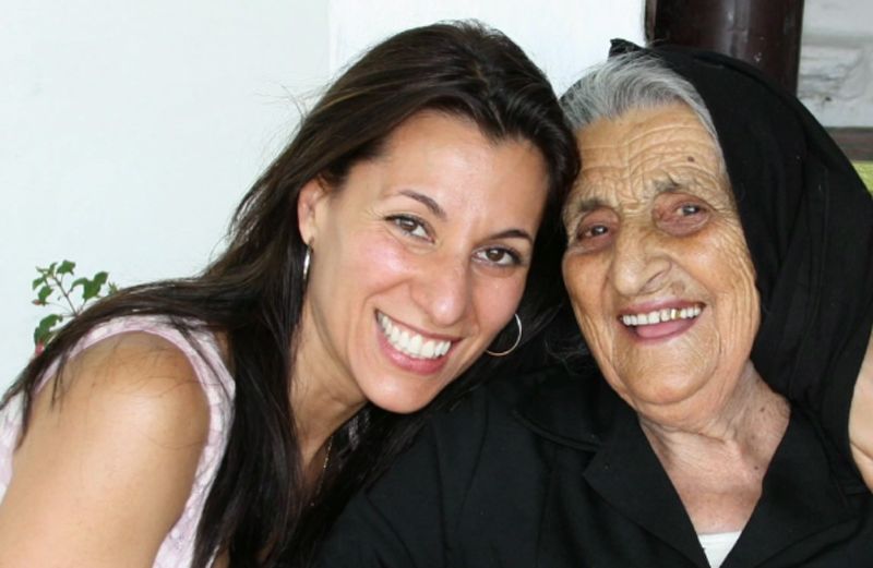 Yvette Manessis Corporon with her grandmother