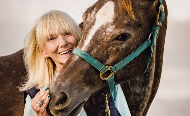 Patti and her equine friend, Kitty Silverwings