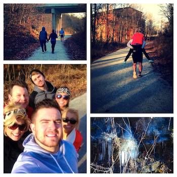 Michelle's family enjoying some winter walking.