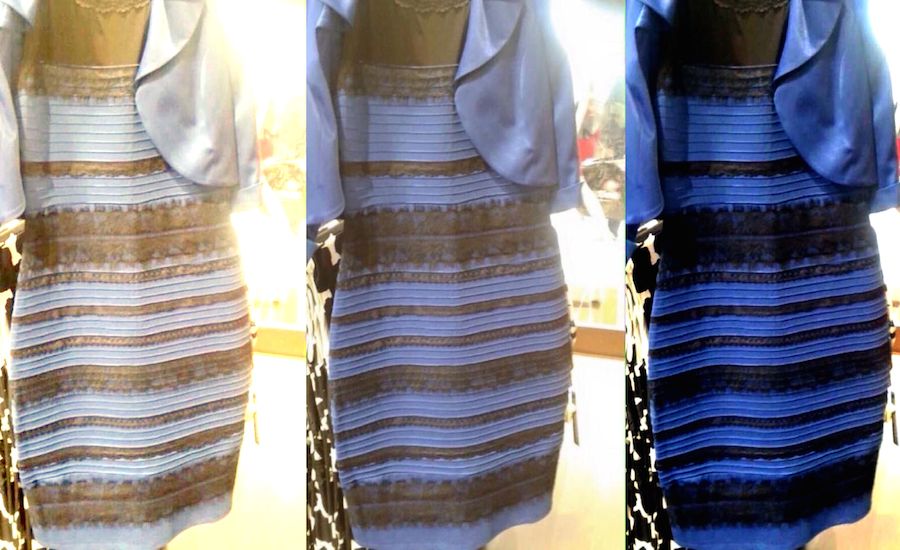 One dress, three perceived colors.