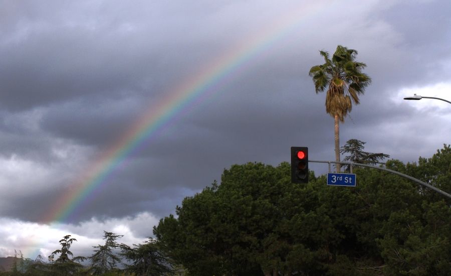 Rainbow over Los Angeles.