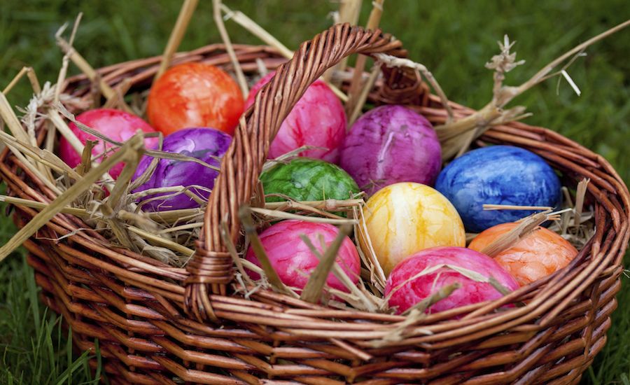 Basket of Easter eggs. Thinkstock.