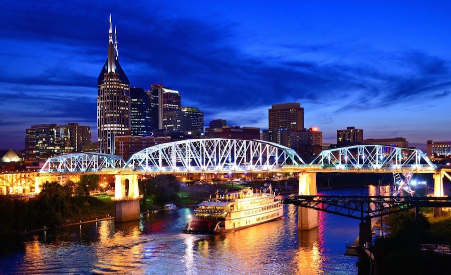Nashville skyline at night.