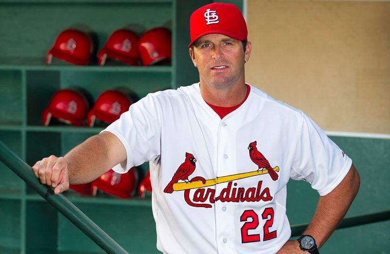 Mike Matheny in the Cardinals dugout