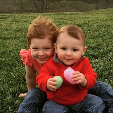 Michelle's grandchildren, Ava and Nolan.