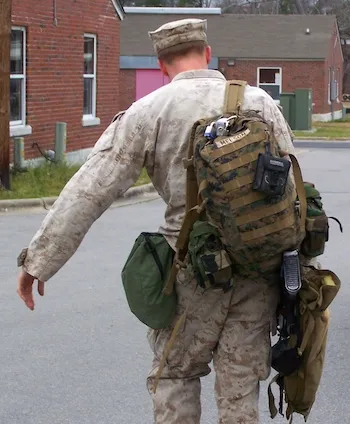 Edie's son Jimmy leaving for deployment.