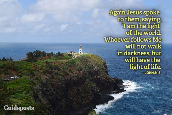 Kilauea Lighthouse on Kaua'i, Hawai'i displaying an Earth Day bible verse
