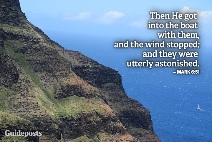 Nā Pali Coast displaying an Earth Day bible verse