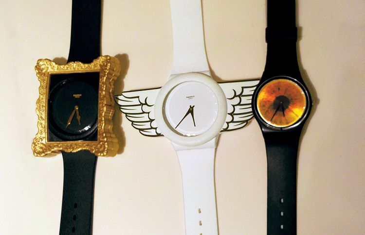 A watch with angel wings