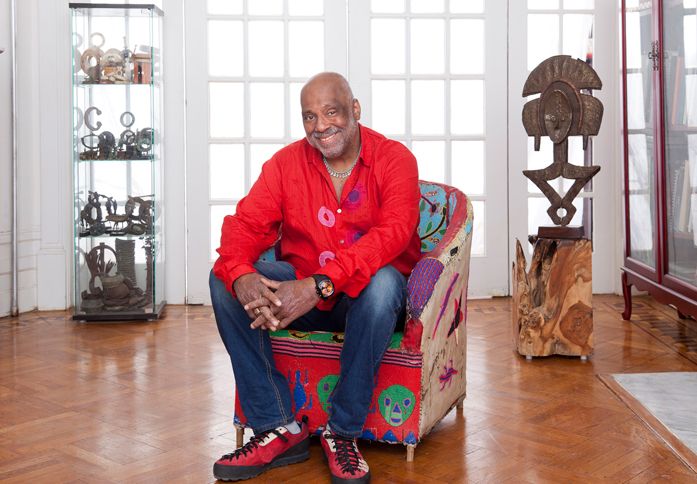 Danny Simmons in his Brooklyn home and studio