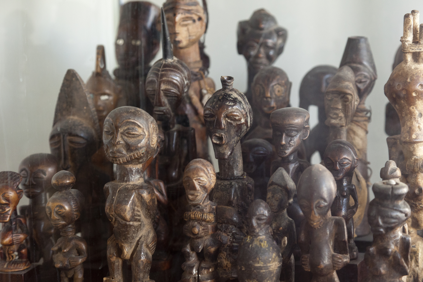 These African figures are part of Danny Simmons' personal art collection