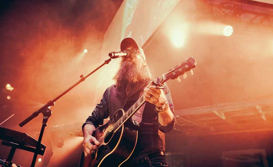 Crowder singing on stage - photo credit: Bobby K Russell