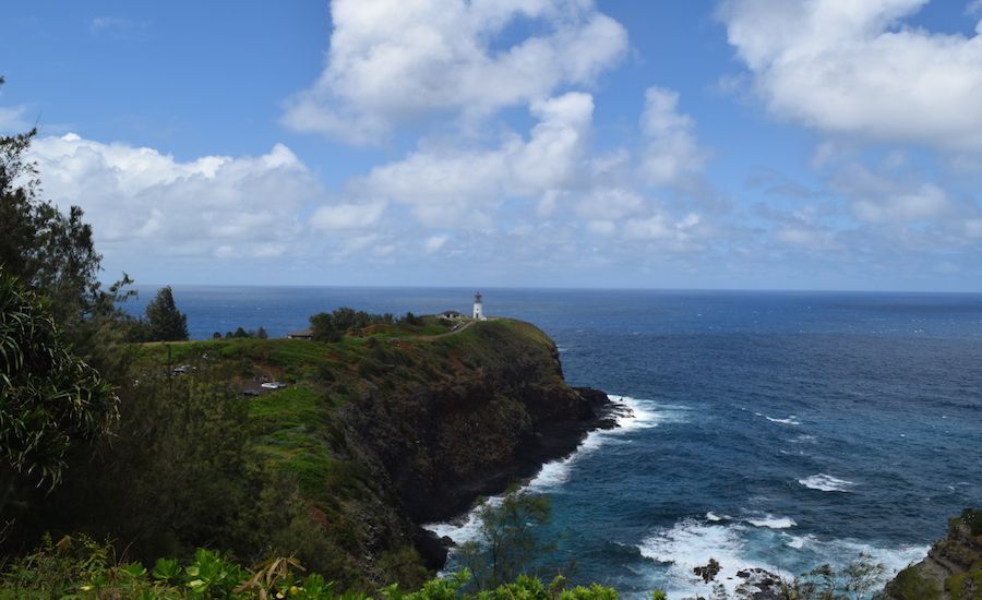 Kilauea lighthouse on Kilauea Point on the island of Kaua'i, Hawai'i in the Kilauea Point National Wildlife Refuge