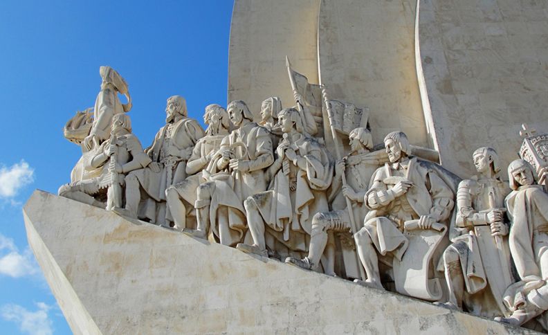 The Monument to Discoveries in Lisbon honors intrepid Portuguese explorers and their patrons.