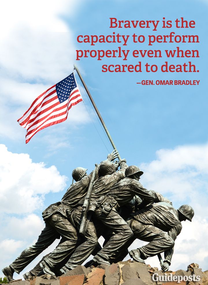 Fear Graphic Quote Omar Bradley courage bravery Veterans Day