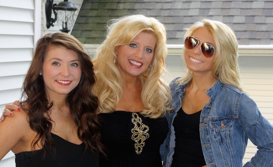 Michelle Medlock Adams with her daughters Abby (left) and Ally (right).