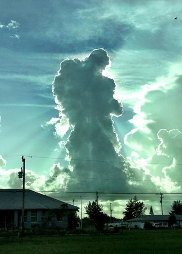 Angel in the clouds.