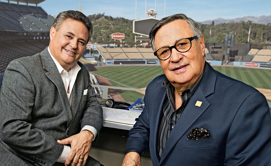 Jorge and Jaime Jarrin, father-and-son Spanish-language broadcasters for the Dodgers
