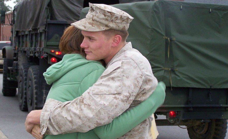 Guideposts: Edie's son, Jimmy, saying goodbye to his fiancee before being deployed to Iraq.