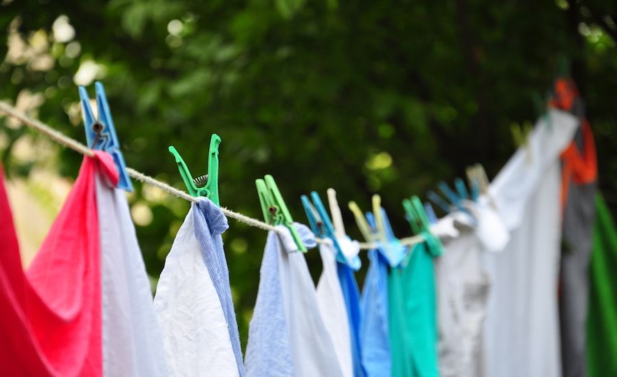 Clothes hanging in the sun. The gift of small tasks!