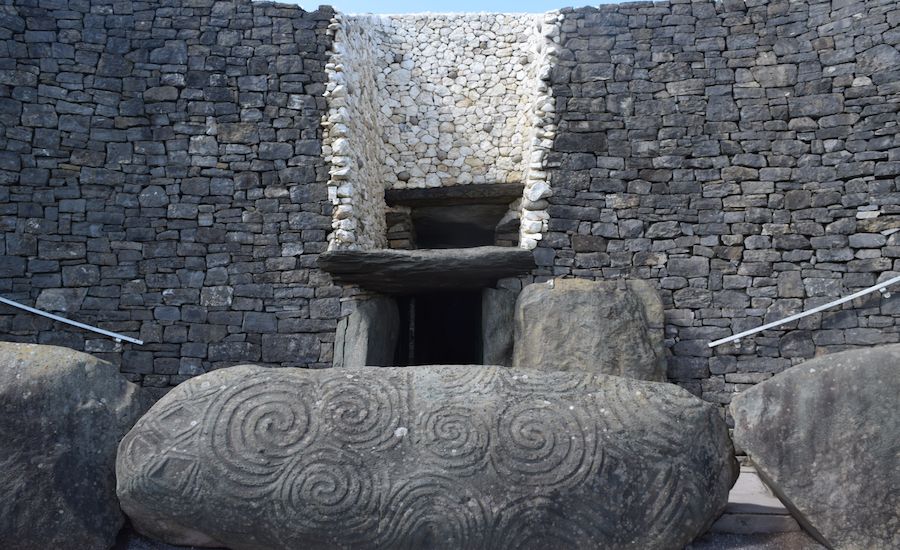 Newgrange Tomb Entrance in Ireland