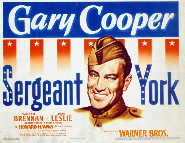 A 1941 movie poster for Gary Cooper in Sergeant York