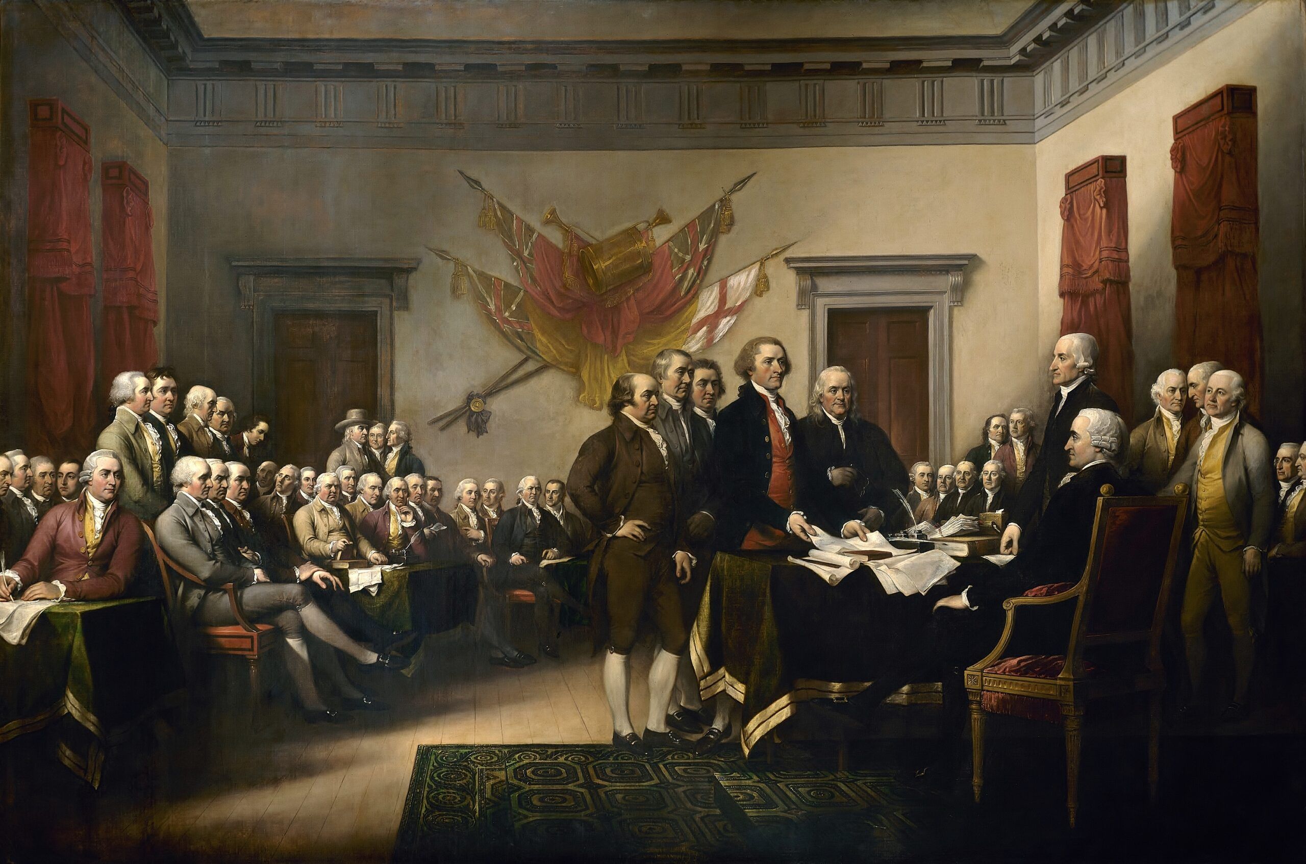 America's first Continental Congress drafting the Declaration of Independence